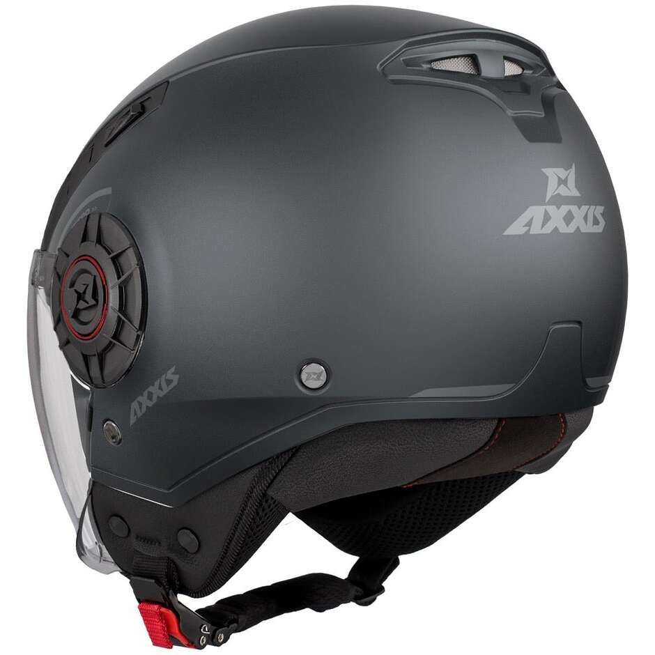 Casque de moto Axxis Jet Metro S V2 Solid A2 en titane mat 513b