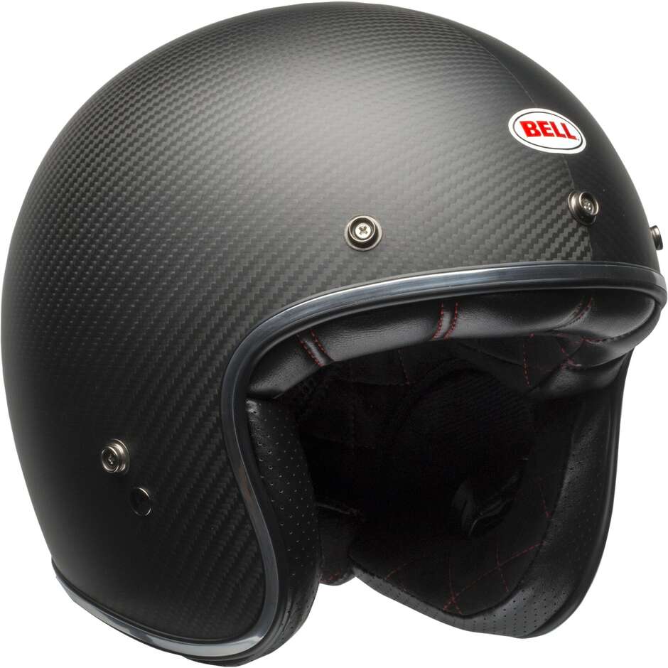 Casque de moto Bell CUSTOM 500 CARBON Jet Cafè Racer noir mat