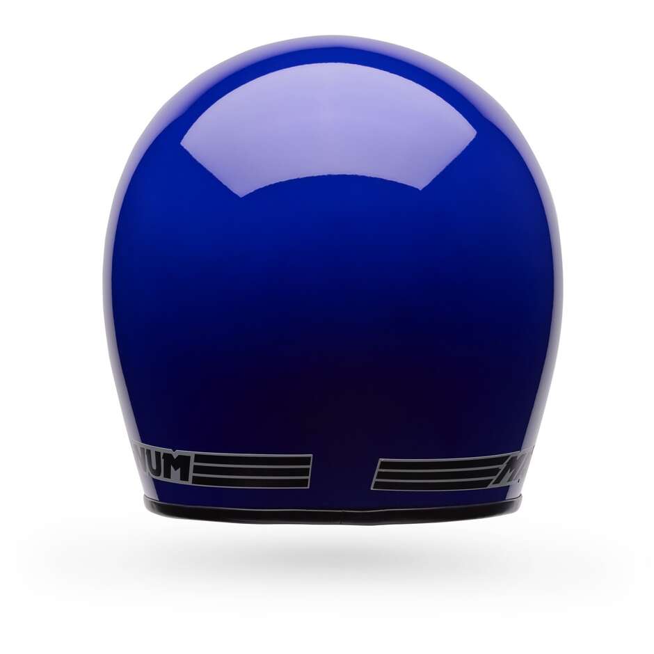 Casque de moto Bell MAGNUM bleu uni style café racer
