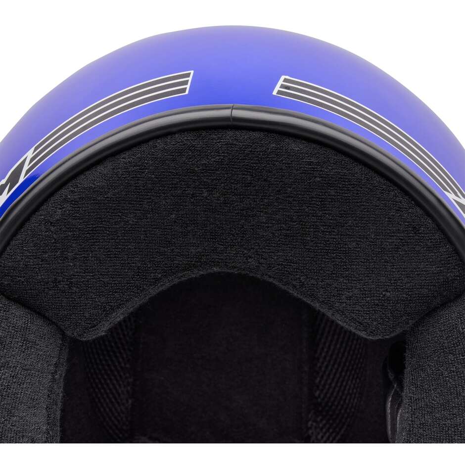Casque de moto Bell MAGNUM bleu uni style café racer