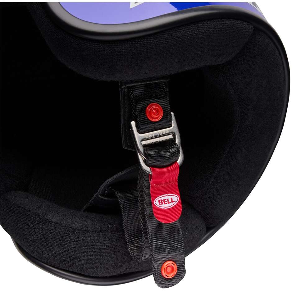 Casque de moto Bell MAGNUM bleu uni style café racer