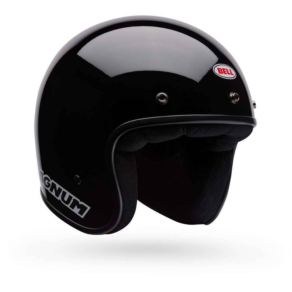 Casque de moto Bell MAGNUM Noir uni style café racer
