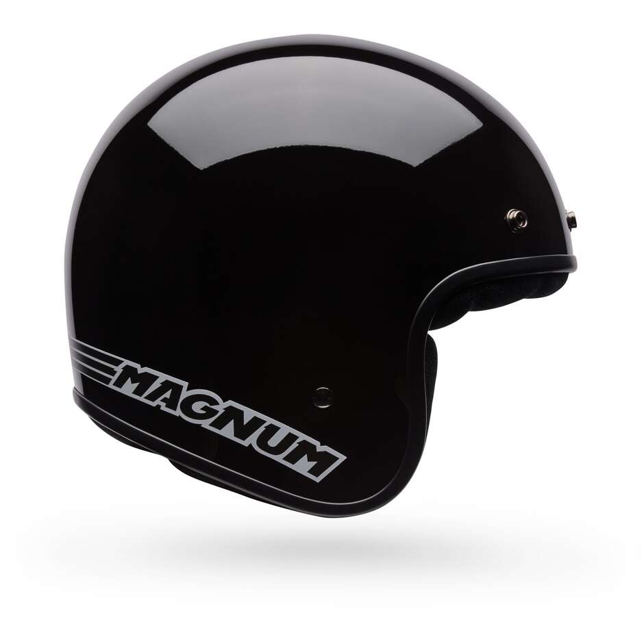 Casque de moto Bell MAGNUM Noir uni style café racer