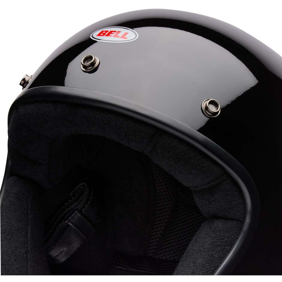Casque de moto Bell MAGNUM Noir uni style café racer