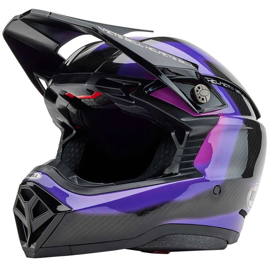 Casque de moto Bell MOTO-10 SPHERICAL FLARE Cross Enduro Violet Brillant