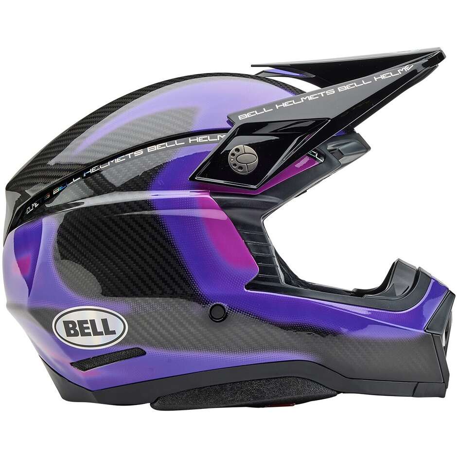 Casque de moto Bell MOTO-10 SPHERICAL FLARE Cross Enduro Violet Brillant