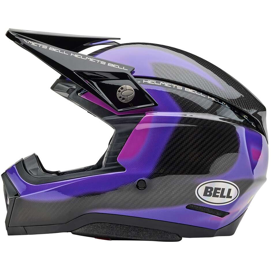 Casque de moto Bell MOTO-10 SPHERICAL FLARE Cross Enduro Violet Brillant