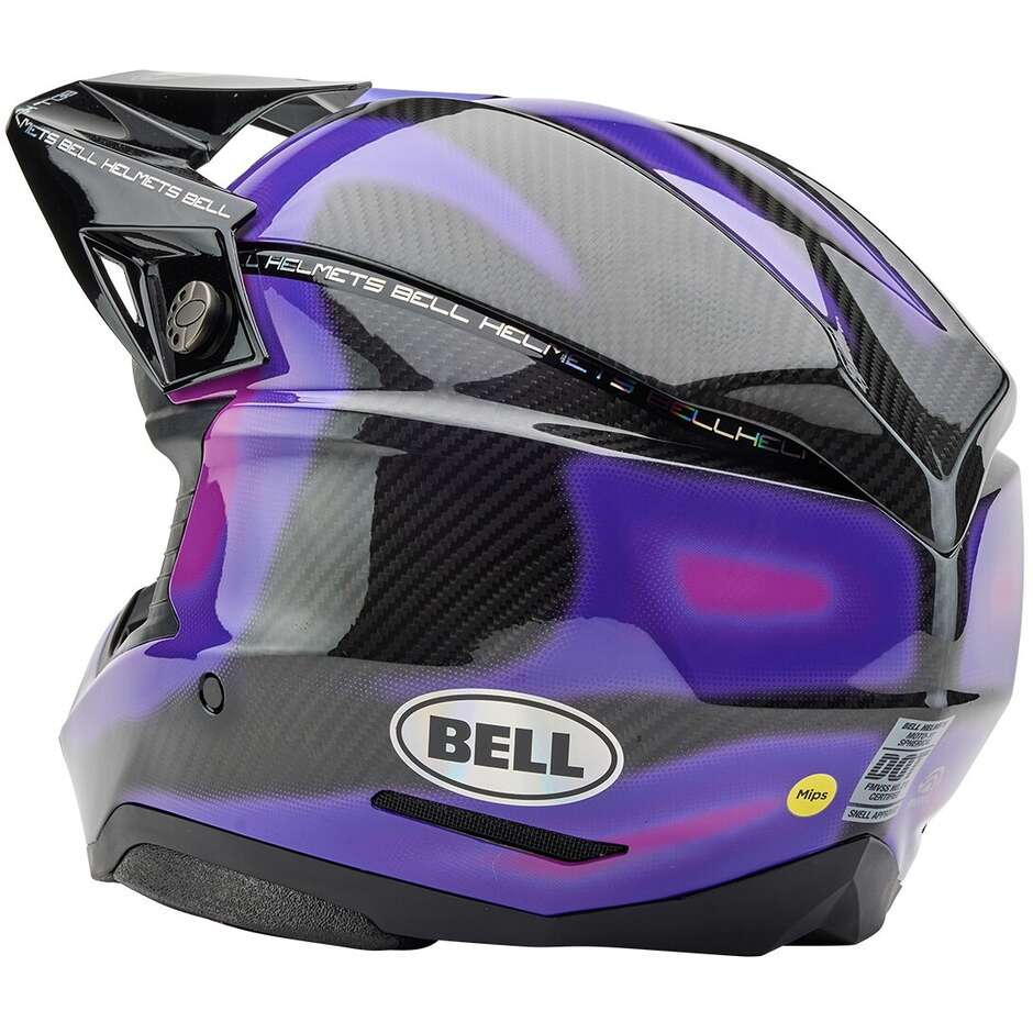 Casque de moto Bell MOTO-10 SPHERICAL FLARE Cross Enduro Violet Brillant