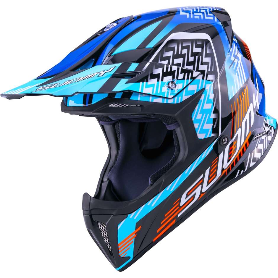 Casque de moto cross Suomy X-WING MOTLEY Bleu Noir