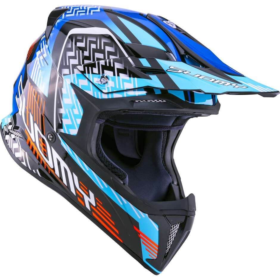 Casque de moto cross Suomy X-WING MOTLEY Bleu Noir