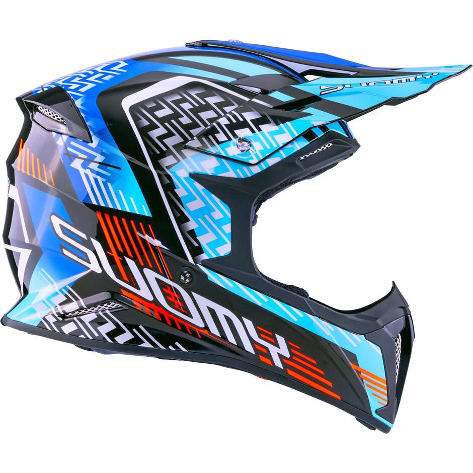 Casque de moto cross Suomy X-WING MOTLEY Bleu Noir