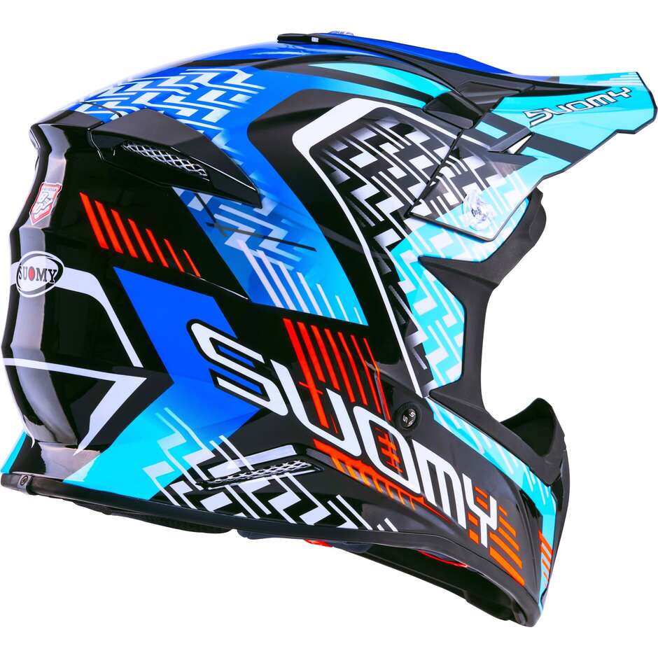 Casque de moto cross Suomy X-WING MOTLEY Bleu Noir