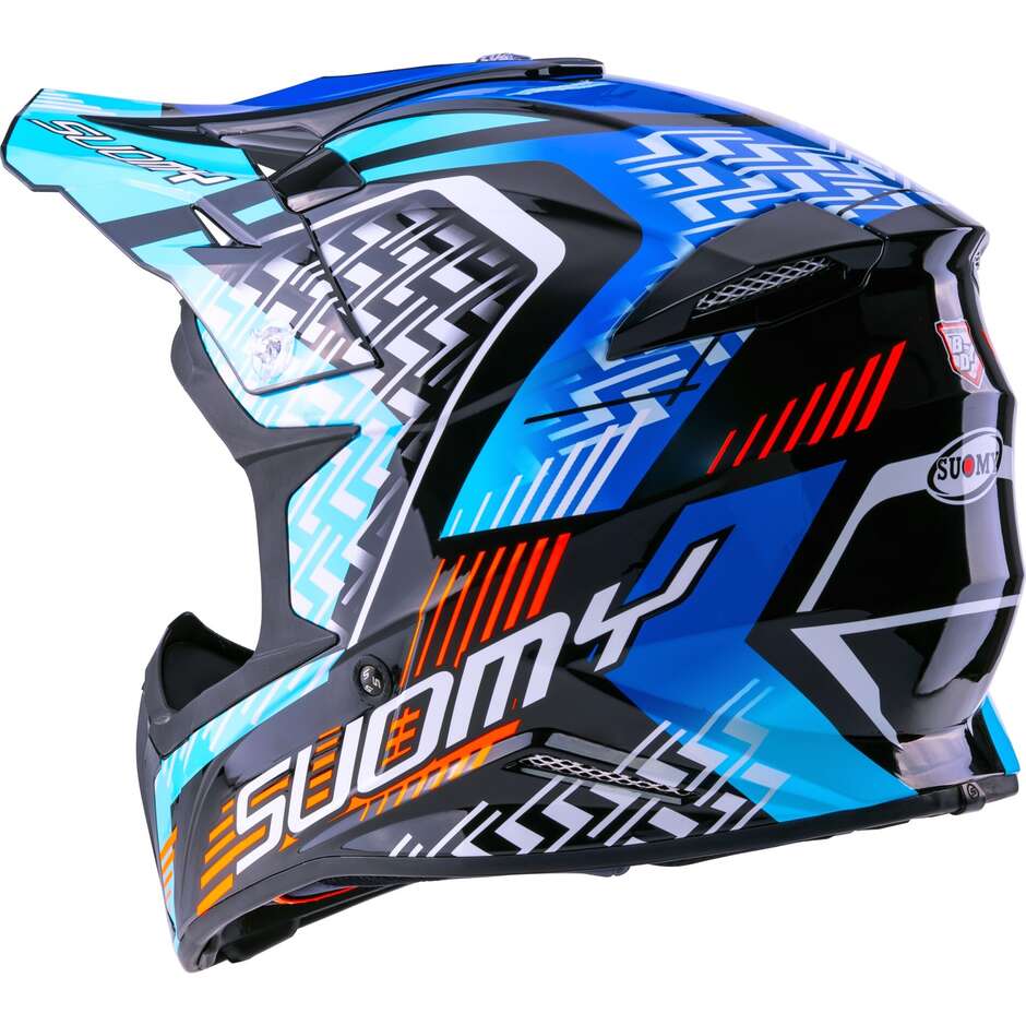 Casque de moto cross Suomy X-WING MOTLEY Bleu Noir