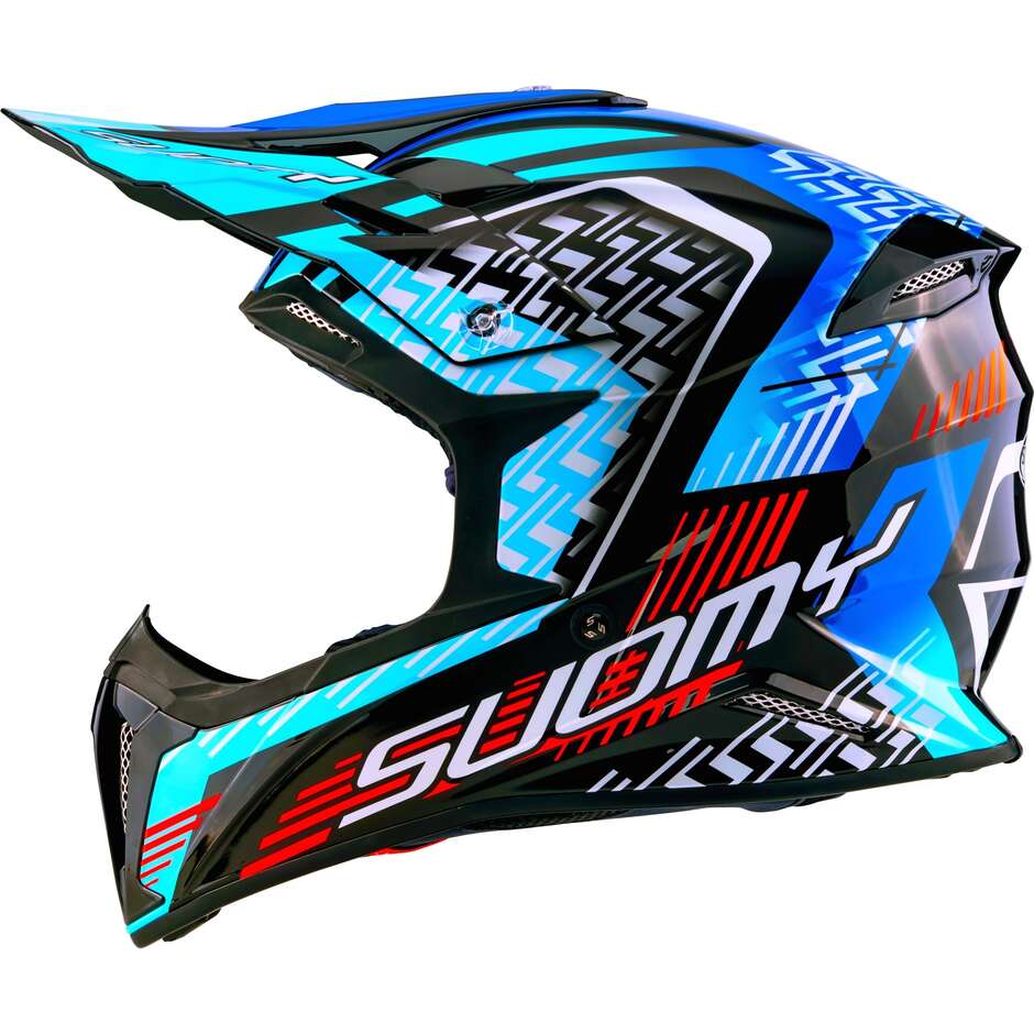 Casque de moto cross Suomy X-WING MOTLEY Bleu Noir