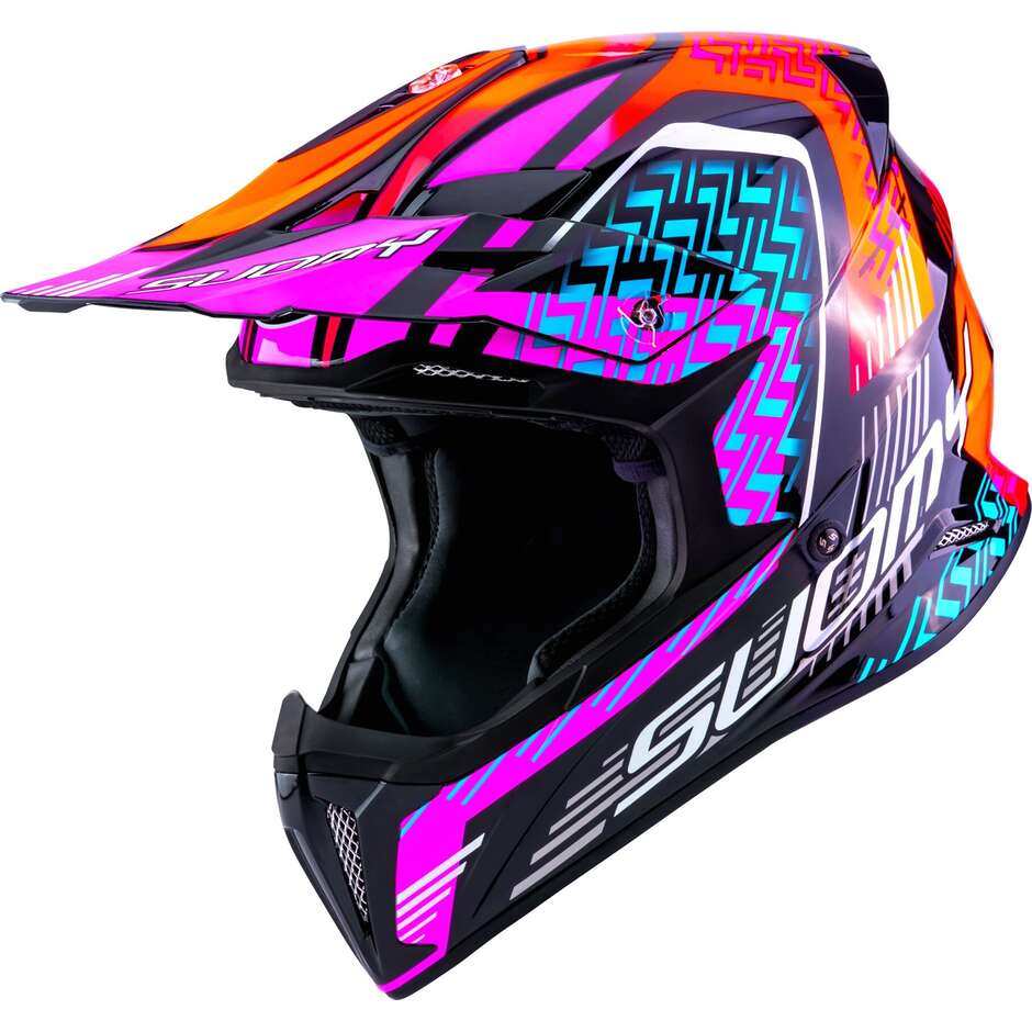 Casque de moto cross Suomy X-WING MOTLEY rouge rose