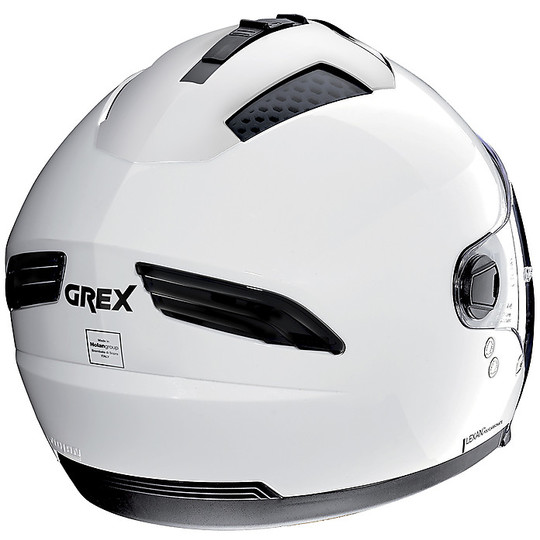 Casque de moto CrossOver approuvé P / J Grex G4.2 PRO Kinetic N-com 024 blanc brillant