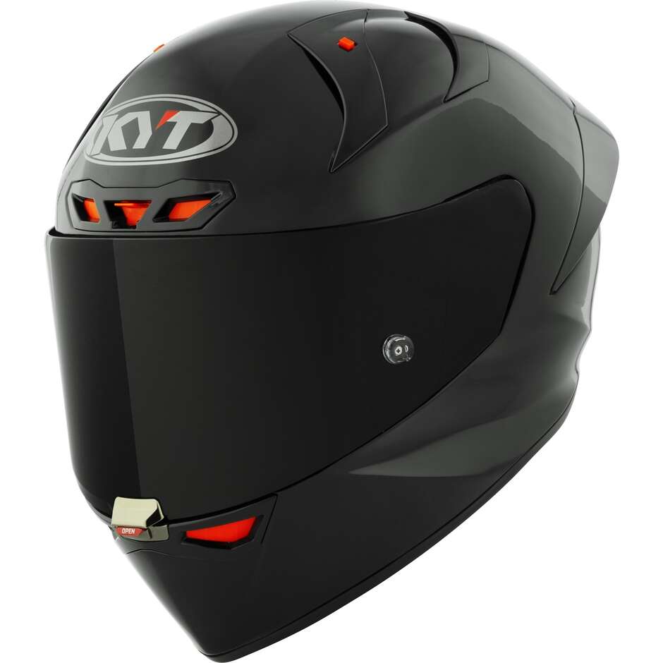 Casque de moto de course Kyt KX-1 RACE GP PLAIN Noir mat FIM