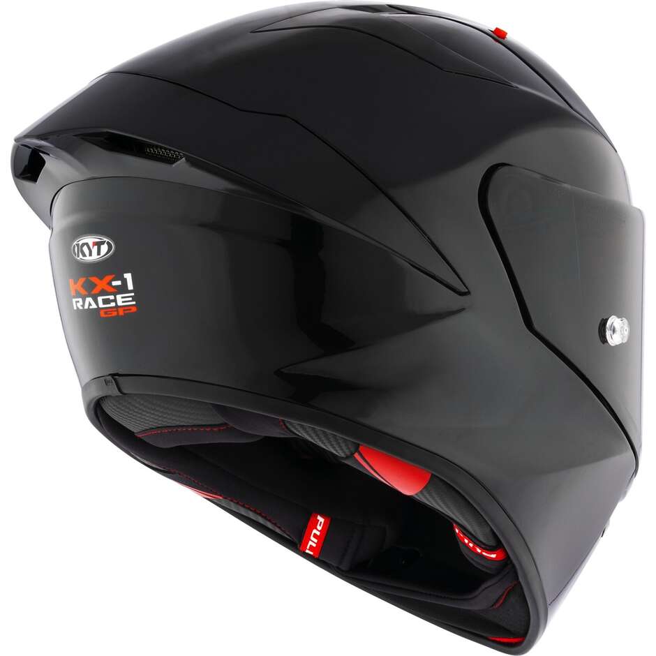 Casque de moto de course Kyt KX-1 RACE GP PLAIN Noir mat FIM
