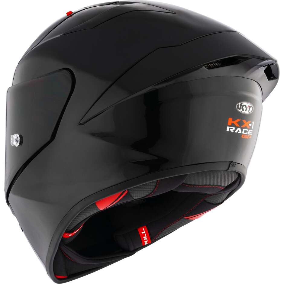 Casque de moto de course Kyt KX-1 RACE GP PLAIN Noir mat FIM