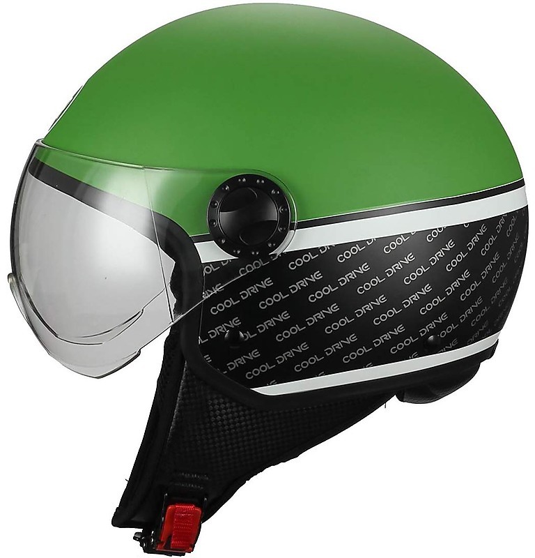 Casque Moto Demi-Jet Visière Arrondie BHR 801 Style Rouge Vente en