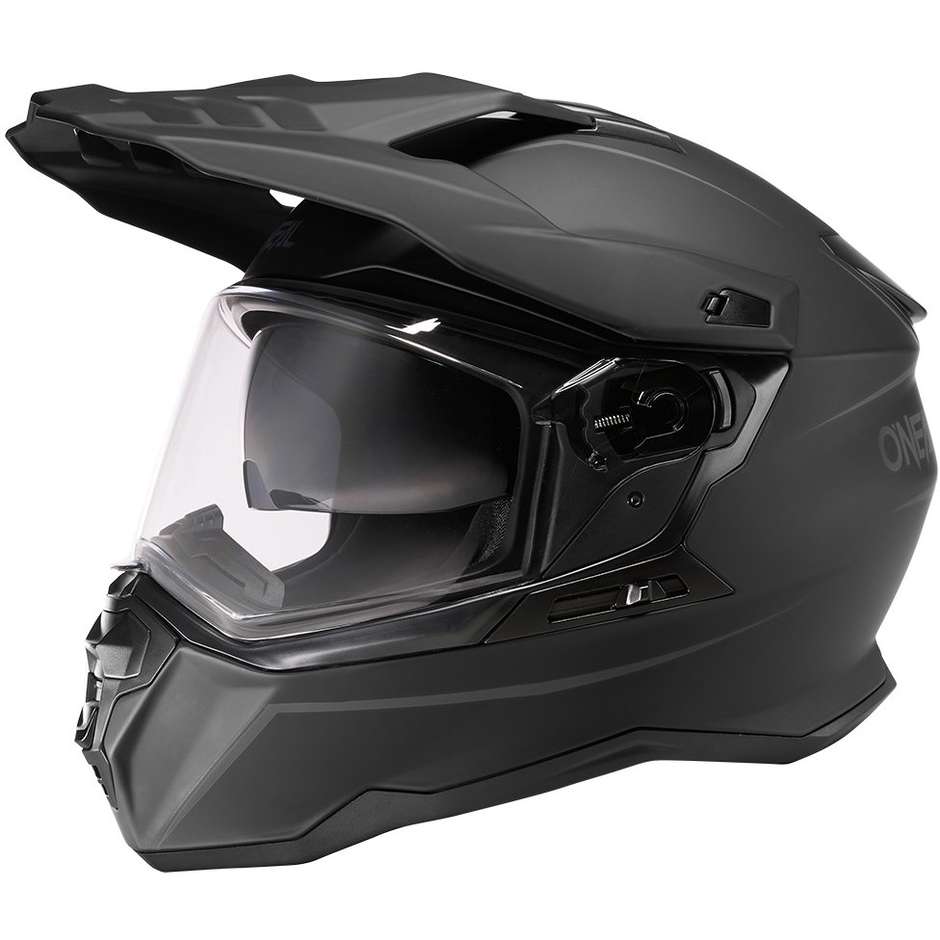 Casque de moto d'enduro intégral avec visière Oneal D-SRS V.22 noir mat