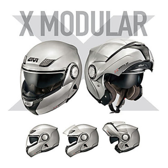 Casque de moto double modulaire Homologation Givi X.08 X-Modular Silver