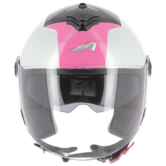 Casque de moto double visière Demi-Jet Astone MINIJET S Wipe White Pink