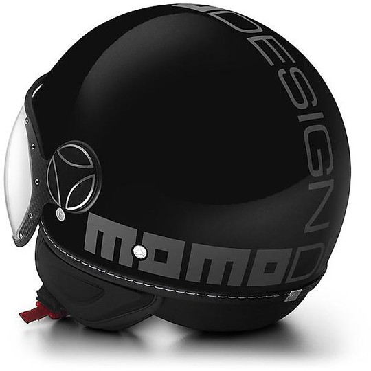 Casque de moto double visière Jet Momo Design FGTR Evo noir brillant Decal Matt Grey