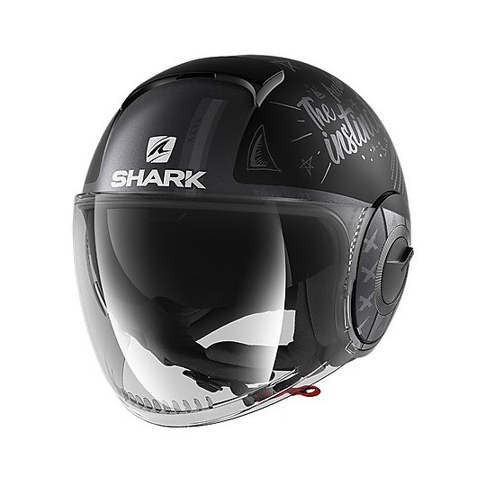 Casque de moto double visière Jet Shark NANO Tribute RM Mat Black Anthracite Silver Matt