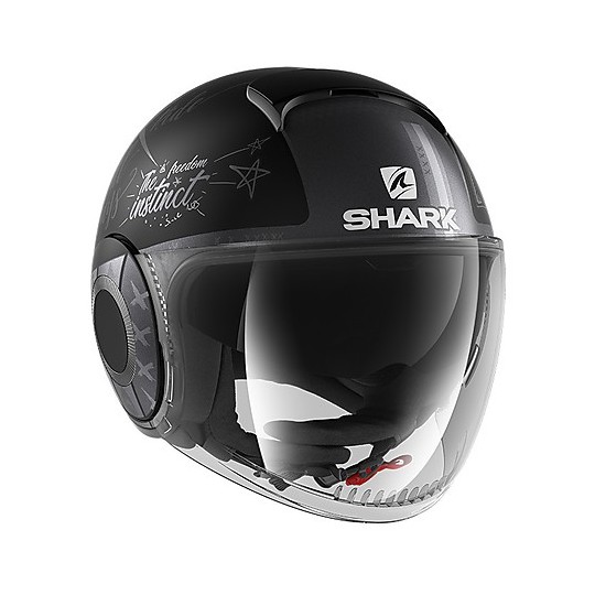 Casque de moto double visière Jet Shark NANO Tribute RM Mat Black Anthracite Silver Matt