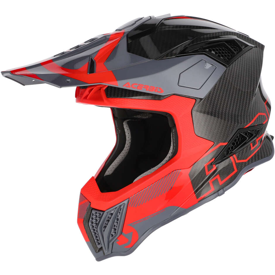 Casque de moto enduro Acerbis AIRSTRIKE-C Croix rouge/grise