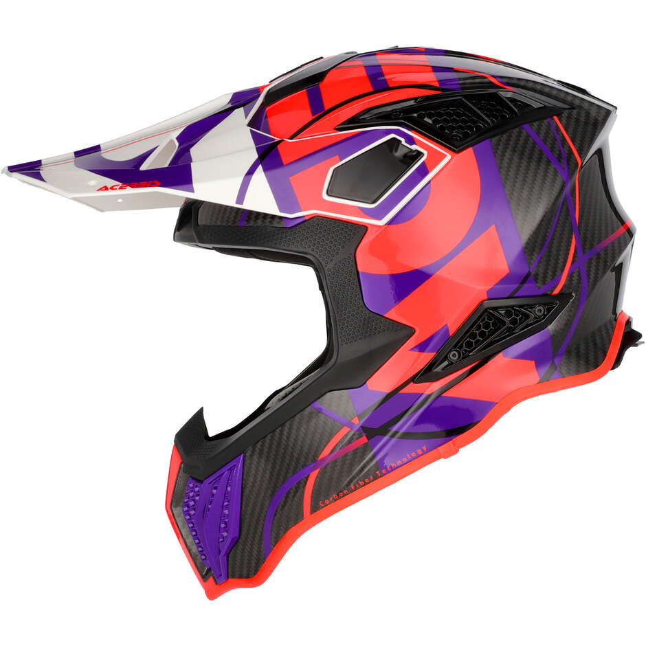 Casque de moto enduro Acerbis AIRSTRIKE-C Cross Noir Orange Fluo