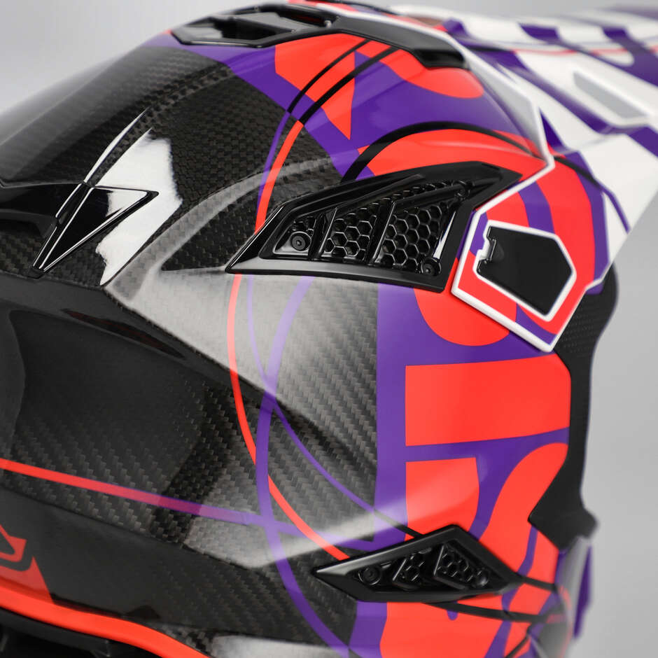 Casque de moto enduro Acerbis AIRSTRIKE-C Rouge et Violette