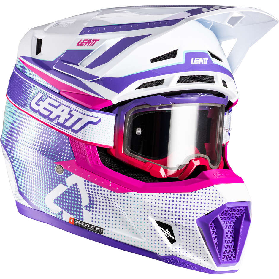 Casque de moto enduro cross avec visière KIT 7.5 - V26 Leatt violet