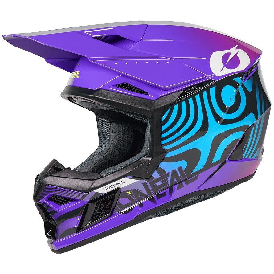 Casque de moto enduro Oneal 3SRS NOVA V.27 Purple Cross