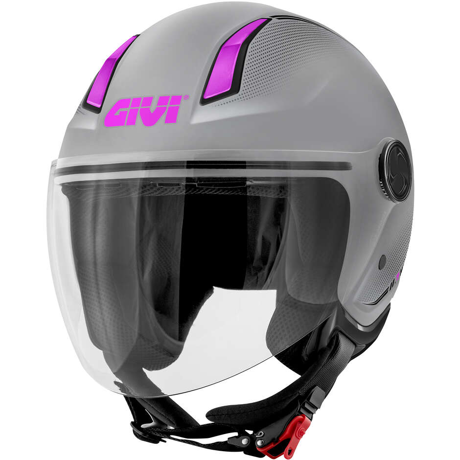 Casque de moto Givi 11.7B Jet argent mat fuchsia