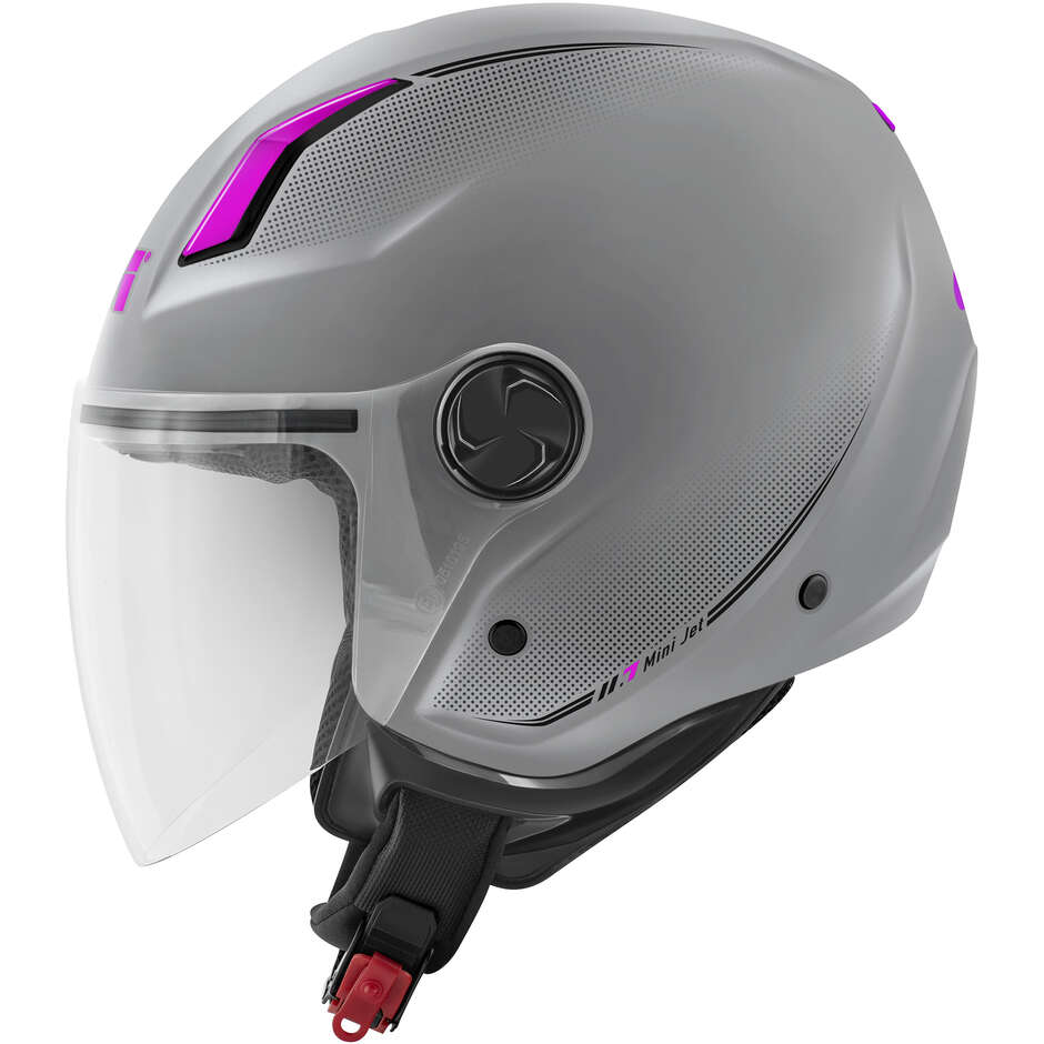Casque de moto Givi 11.7B Jet argent mat fuchsia