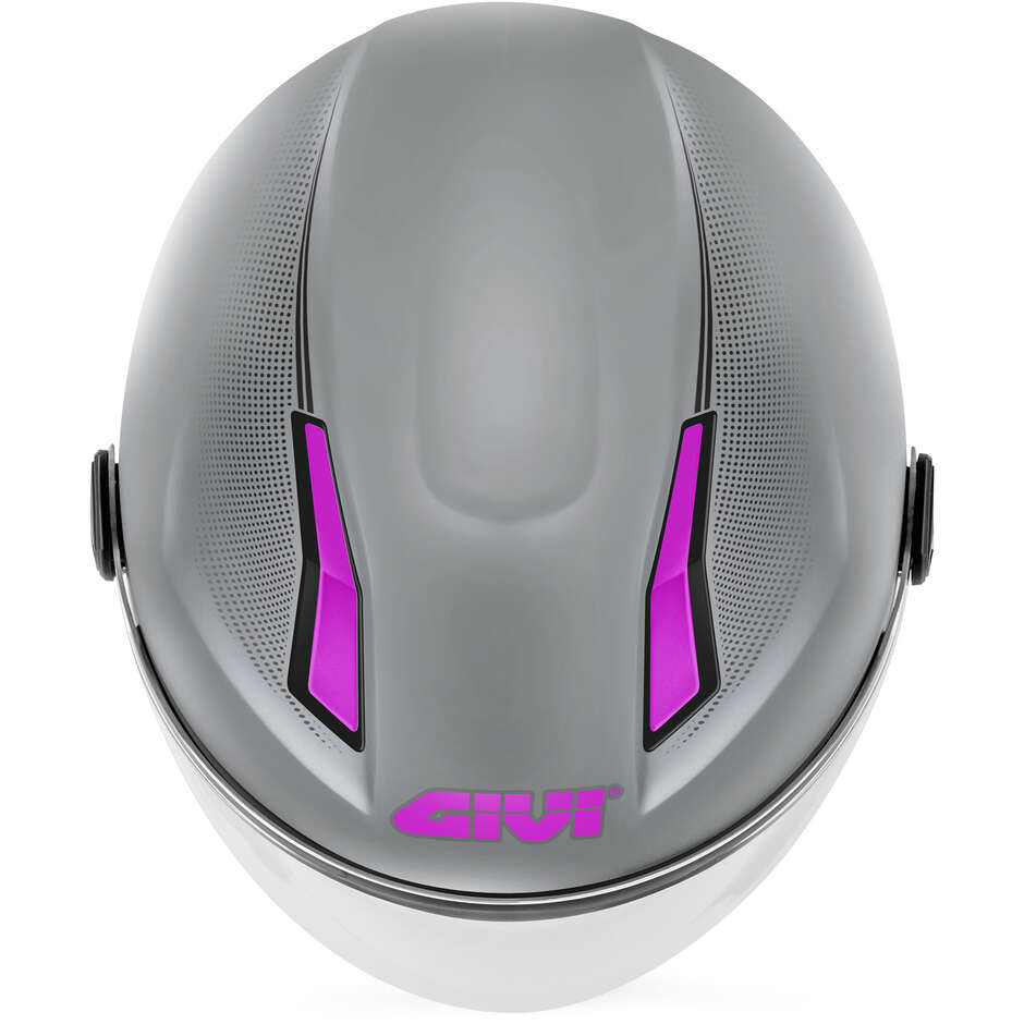 Casque de moto Givi 11.7B Jet argent mat fuchsia