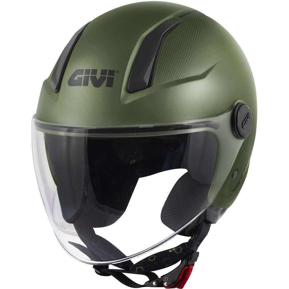 Givi 11.7F Jet Motorcycle Helmet, Matt Military Green