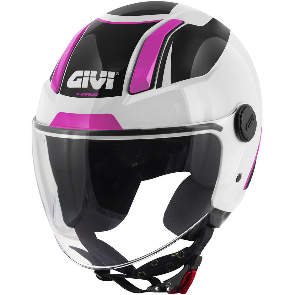 Casque de moto Givi 11.7F Logic Jet Blanc Noir Fuchsia