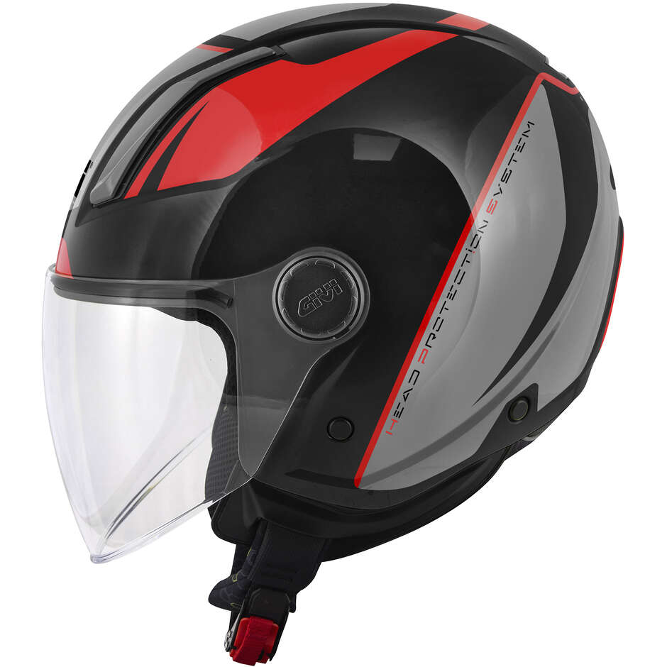 Casque de moto Givi 11.7F Logic Jet Noir Gris Rouge