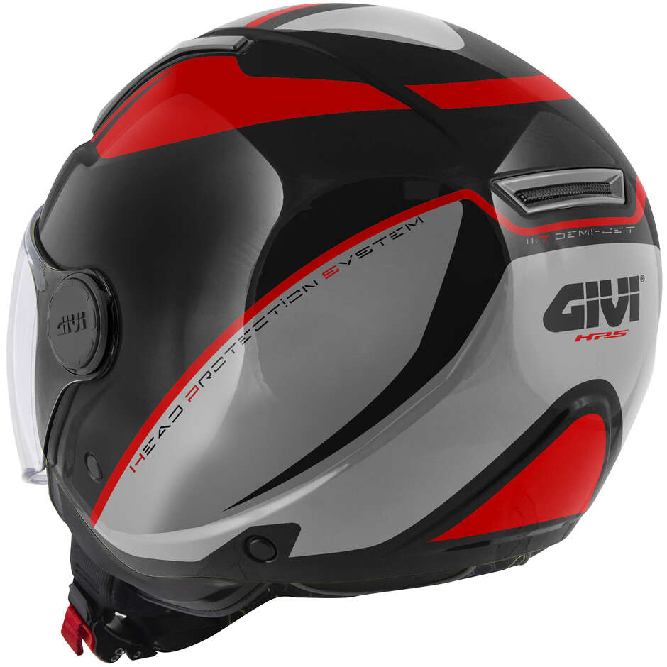 Casque de moto Givi 11.7F Logic Jet Noir Gris Rouge