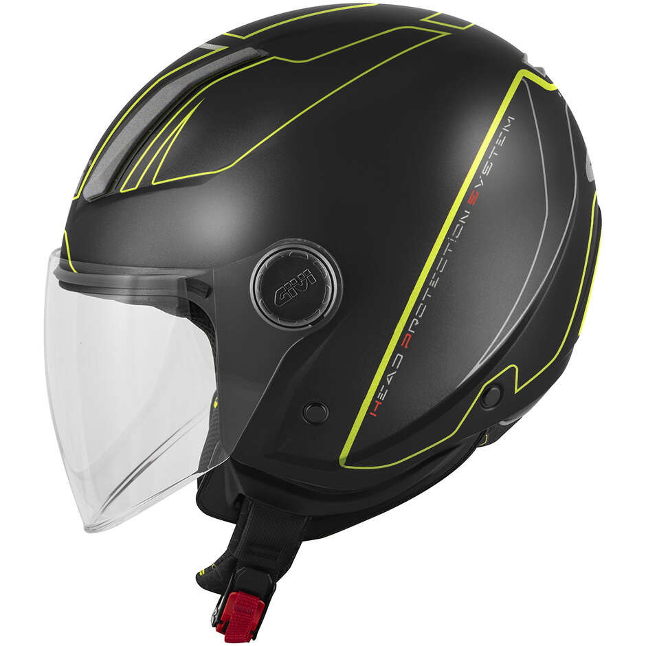 Casque de moto Givi 11.7F Logic Jet Noir Jaune Fluorescent Titane