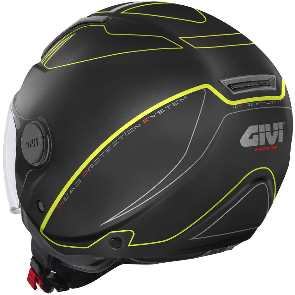 Casque de moto Givi 11.7F Logic Jet Noir Jaune Fluorescent Titane