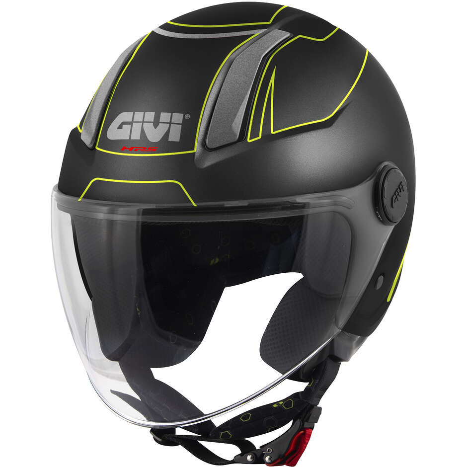 Casque de moto Givi 11.7F Logic Jet Noir Jaune Fluorescent Titane