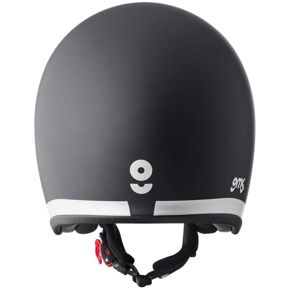 Casque de moto GMS Ride Jet, noir mat et blanc