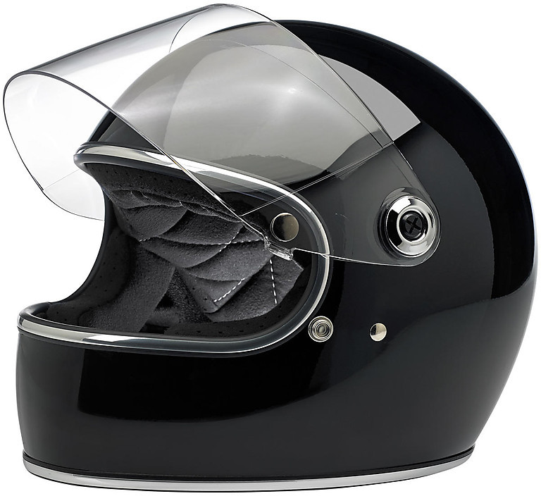 Biltwell Casque Jet Open Face Enduro Chopper Avec Visière Noire - Style Vintage