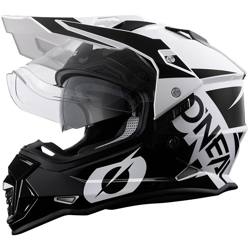 Casque de moto Cross Enduro intégral avec visière blanche Oneal Sierra  Circuit Vente en Ligne 