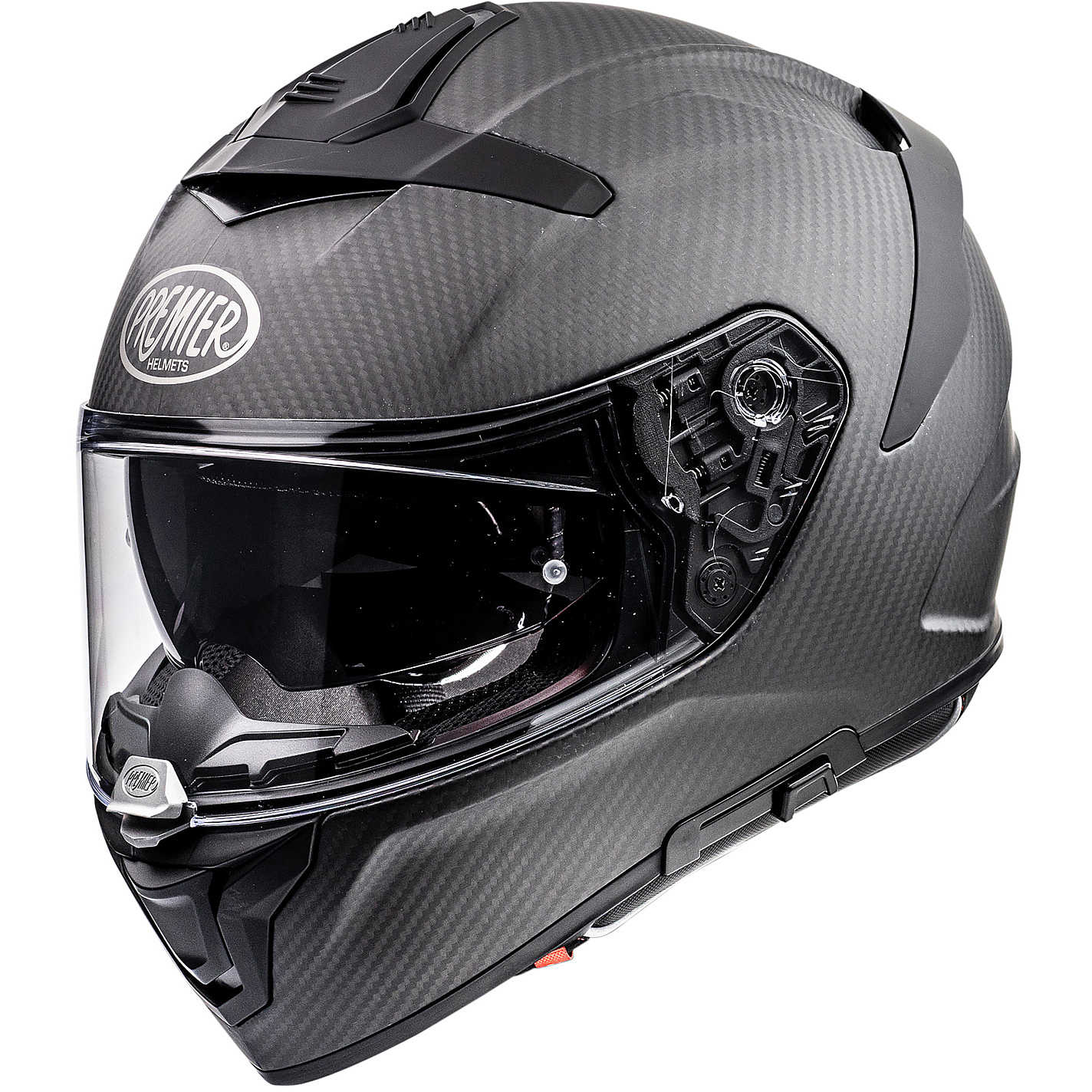 Casque Moto Jet en Carbone Premier VINTAGE PLATINUM ED. CARBONE EX ROUGE  CHROMÉ Vente en Ligne 