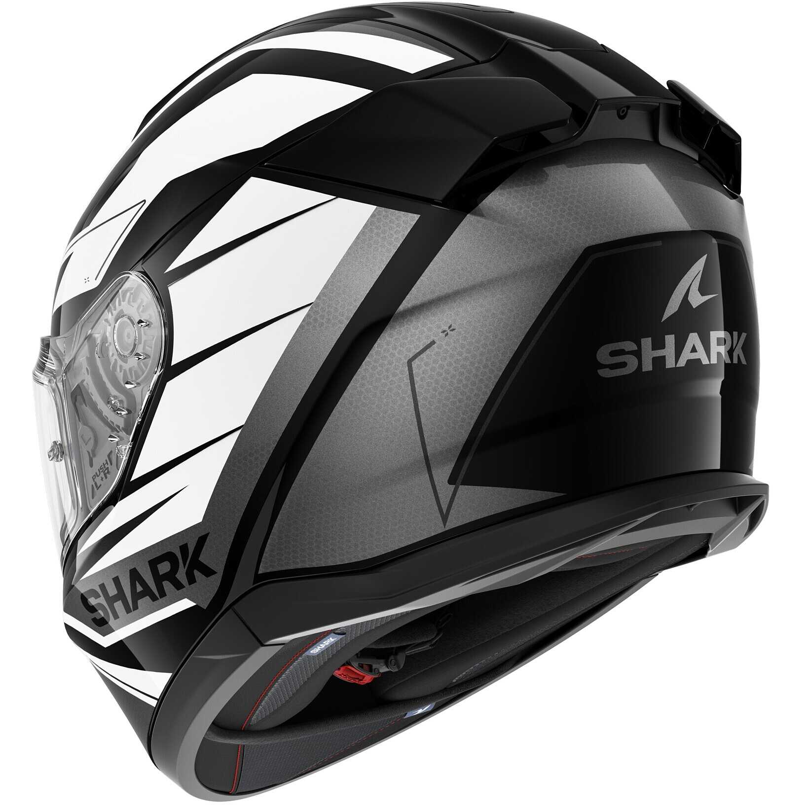 Casque moto intégral avec LED Shark SKWAL i3 RHAD Noir Chrome